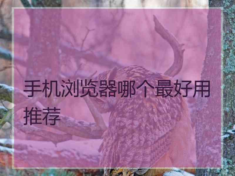 手机浏览器哪个最好用推荐