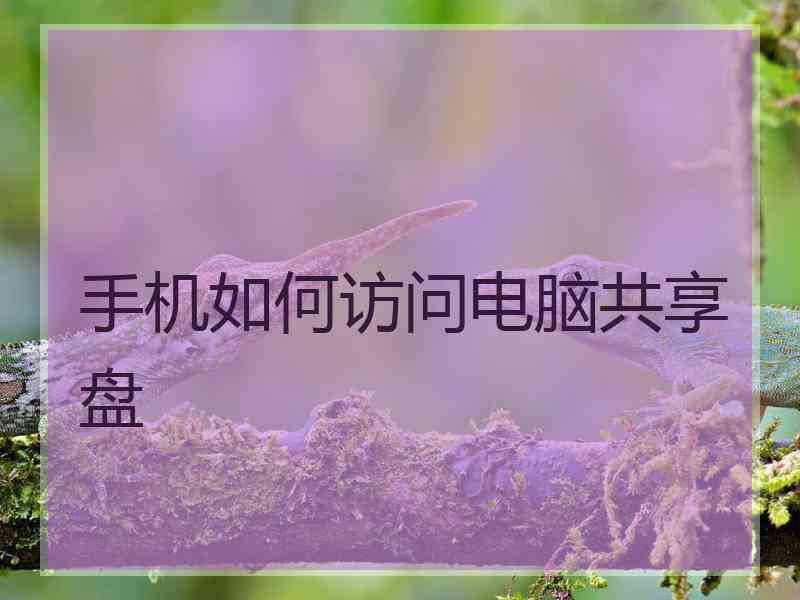 手机如何访问电脑共享盘