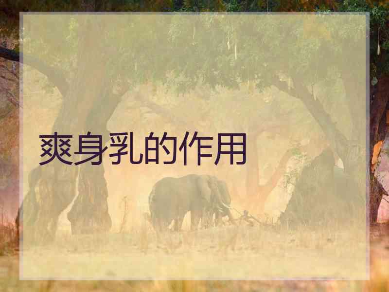 爽身乳的作用