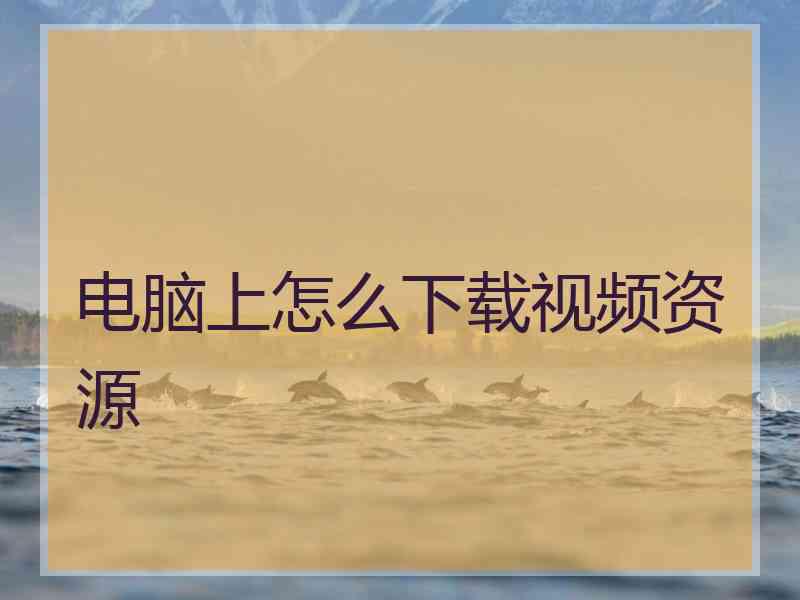 电脑上怎么下载视频资源