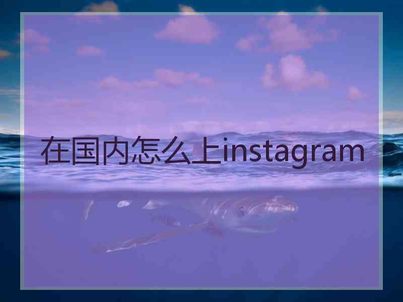 在国内怎么上instagram