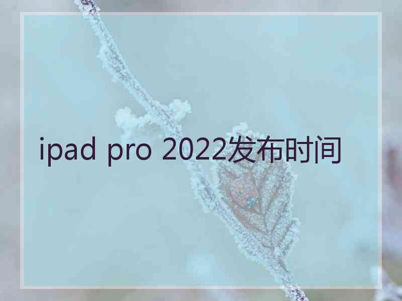 ipad pro 2022发布时间