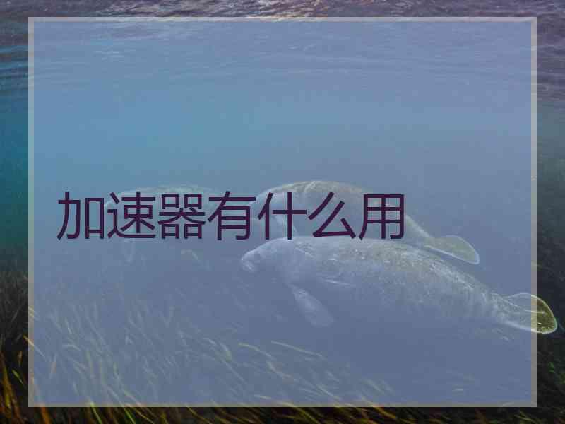 加速器有什么用