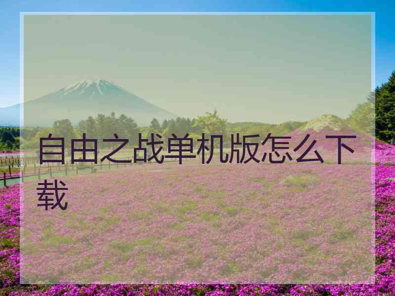 自由之战单机版怎么下载