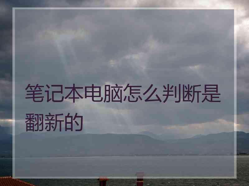 笔记本电脑怎么判断是翻新的