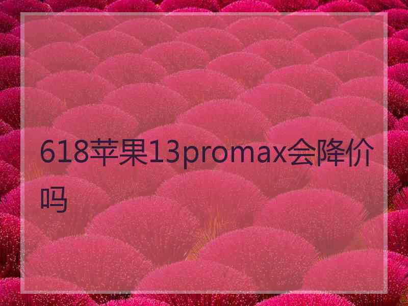 618苹果13promax会降价吗