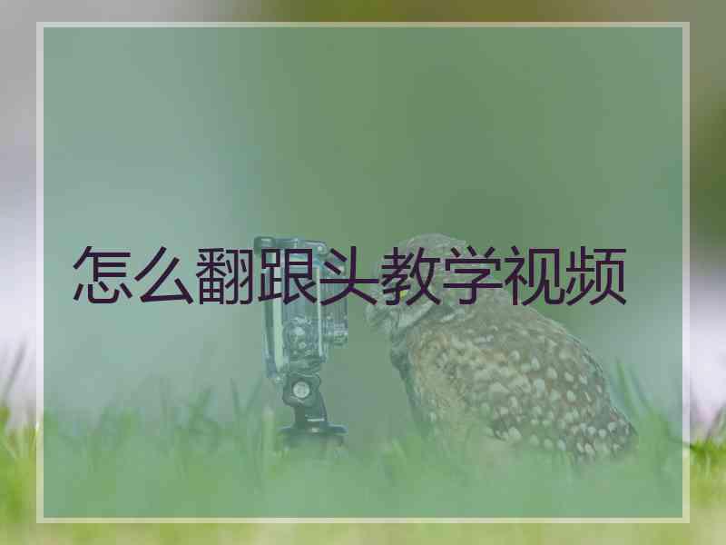 怎么翻跟头教学视频