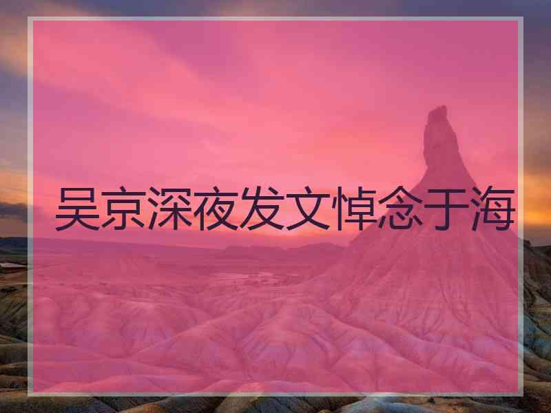 吴京深夜发文悼念于海