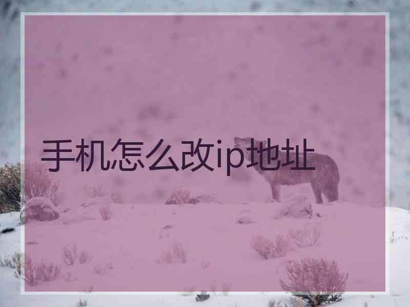 手机怎么改ip地址