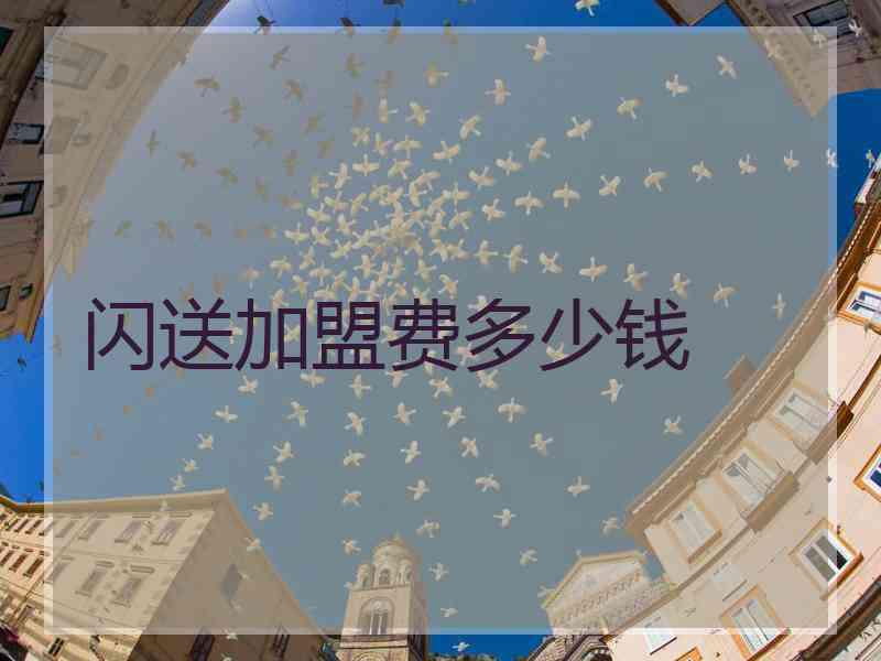 闪送加盟费多少钱
