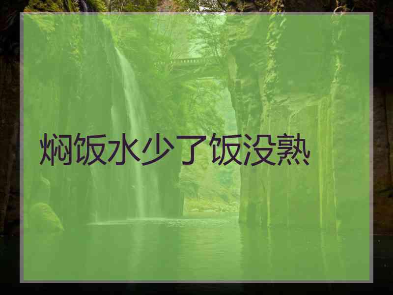 焖饭水少了饭没熟