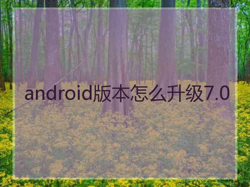 android版本怎么升级7.0