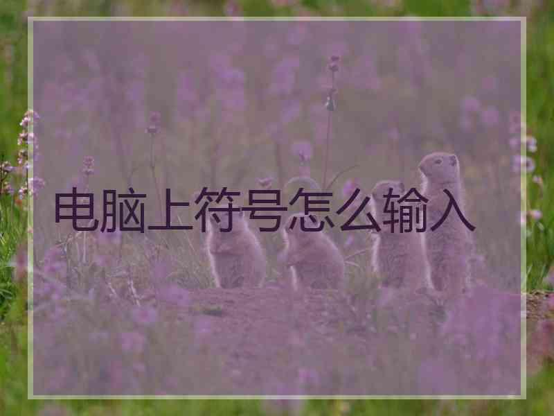 电脑上符号怎么输入