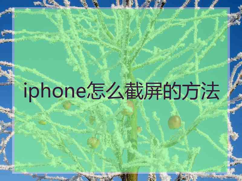 iphone怎么截屏的方法