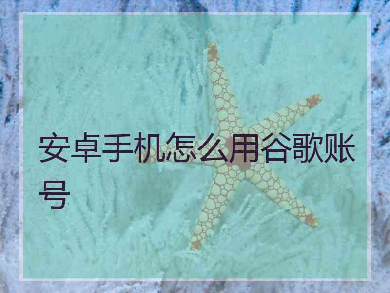 安卓手机怎么用谷歌账号