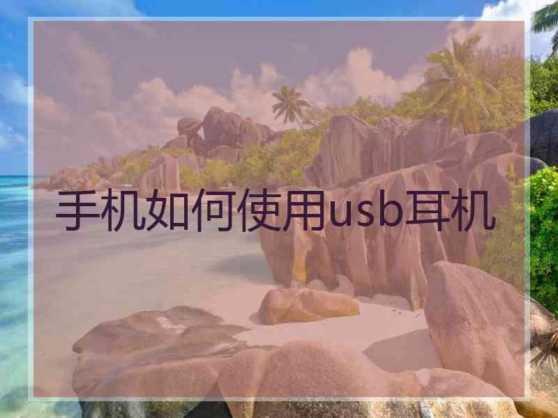 手机如何使用usb耳机