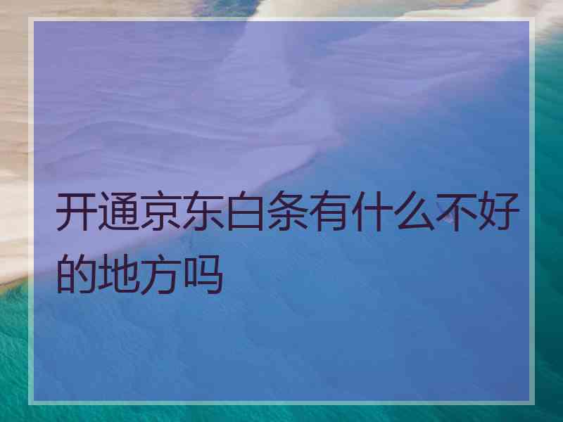 开通京东白条有什么不好的地方吗