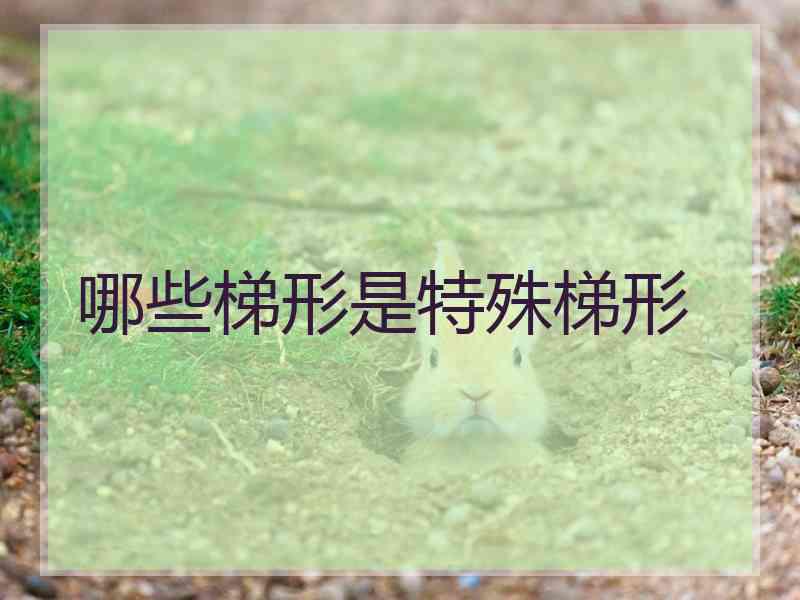 哪些梯形是特殊梯形